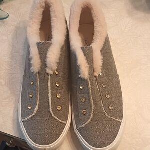 Isaac Mizrahi Gray and Cream Sneakers